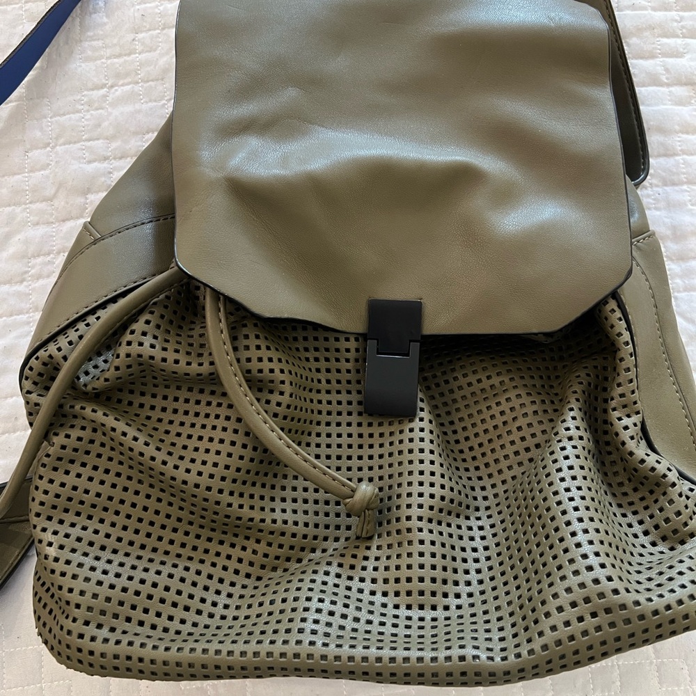 Kaki Backpack in very soft leather